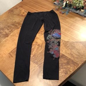 Black leggings with Pretty Butterfly design